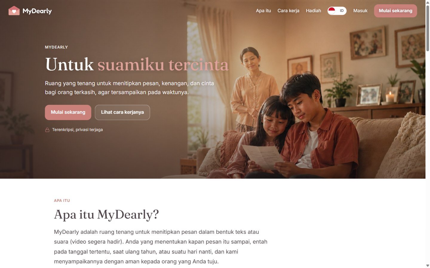 Beranda MyDearly, ruang tenang untuk menitipkan pesan bagi orang terkasih